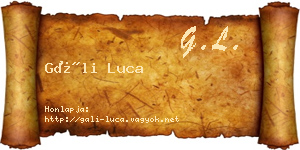 Gáli Luca névjegykártya
